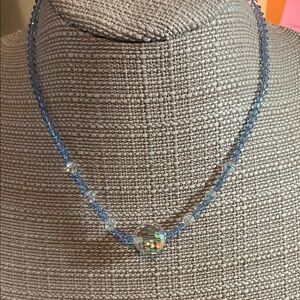 DOL signed crystals elegant Blue Crystal Adjustable Necklace